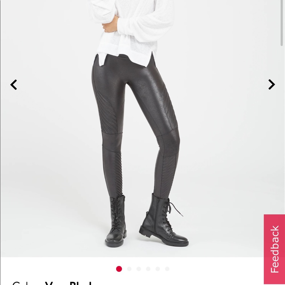 Spanx Moto Faux leather leggings size XL